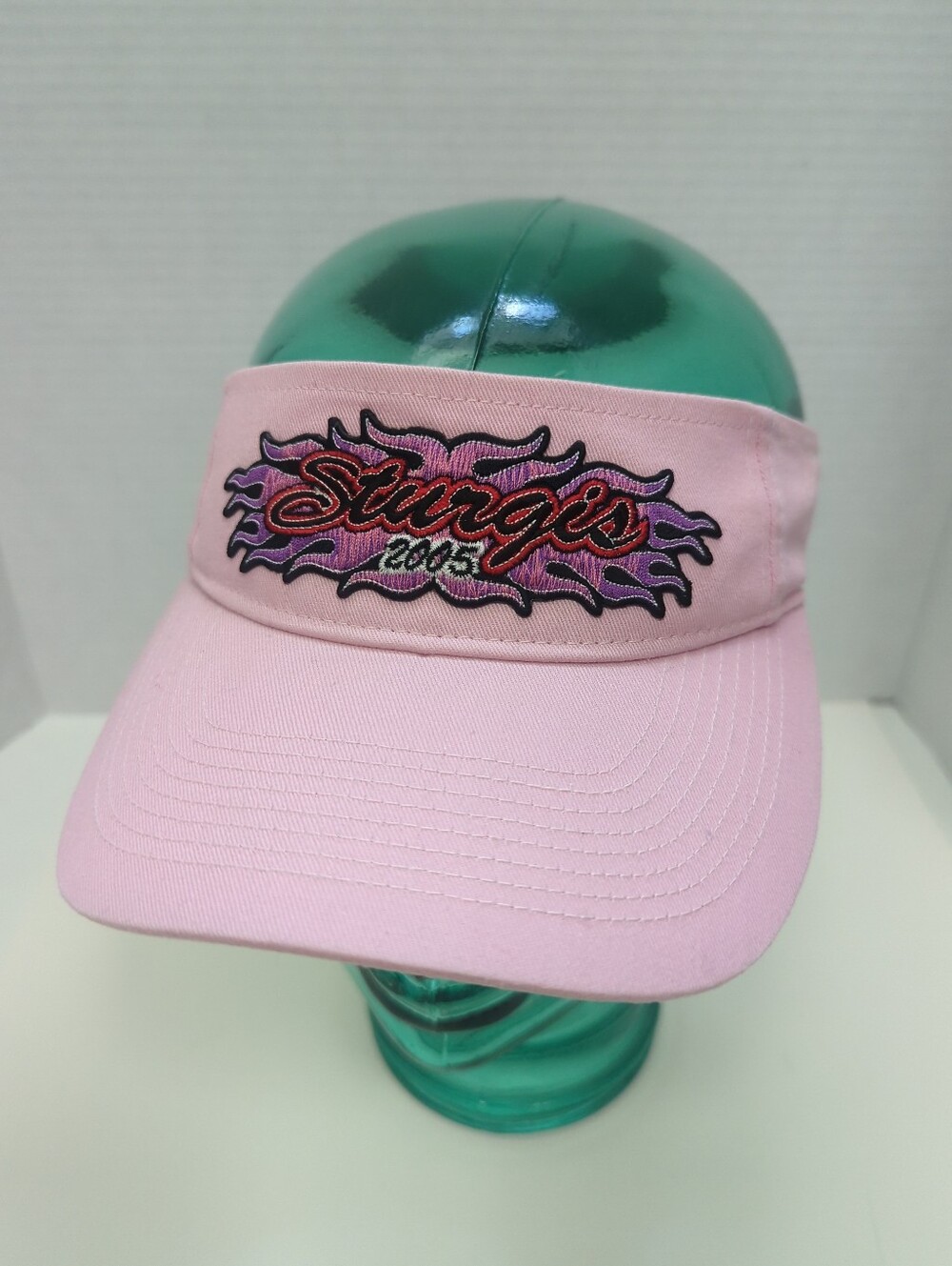 Vintage Sturgis 2005 Moto Rally Visor Woman One Sz Pastel Pink